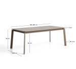 Table extensible Brela en aluminium taupe 205(287) x 100 cm
