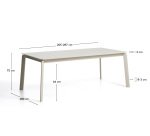 Brela extendable table in natural aluminium 205(287) x 100 cm