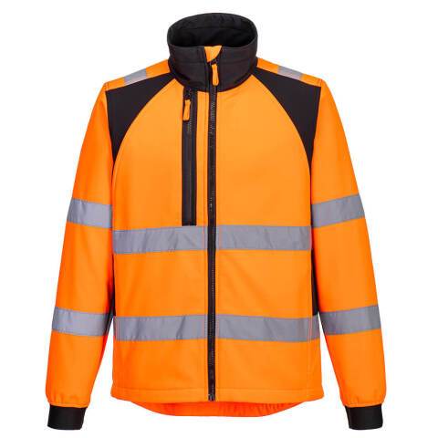 Portwest CD875 Softshell de alta visibilidad WX2 Eco (2 capas) Orange/Noir - Talla XXXL