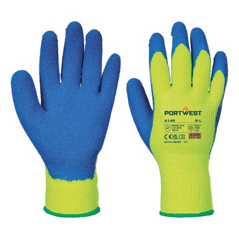 Portwest A145 Guante Cold Grip Jaune/Bleu - Talla XXL