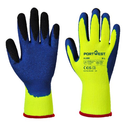 Portwest A185 Guante Duo-Therm Jaune/Bleu - Talla XXL