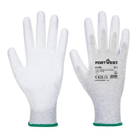 Portwest A199 Guante antiestático con la palma cubierta con PU Gris - Talla M