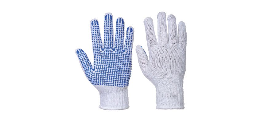 Portwest A111 Gant Classique Tricoté Picots PVC- La paire