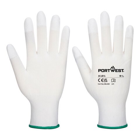 Portwest A121 Guantes con puntas de PU Blanc - Talla XS