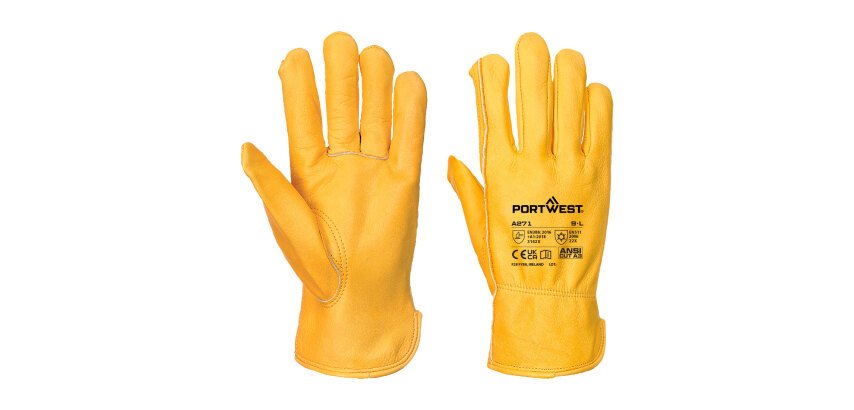 Portwest A271 Driver Leather Padded Glove - Pair