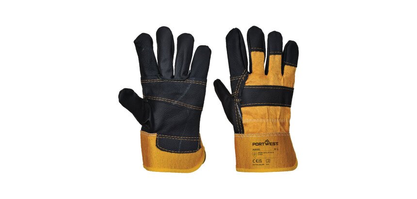 Portwest A200 Gant Docker Cuir ameublement Jaune - Taille XL