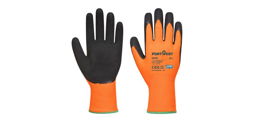 Portwest A340 Grip HiVis Glove - Latex - The pair