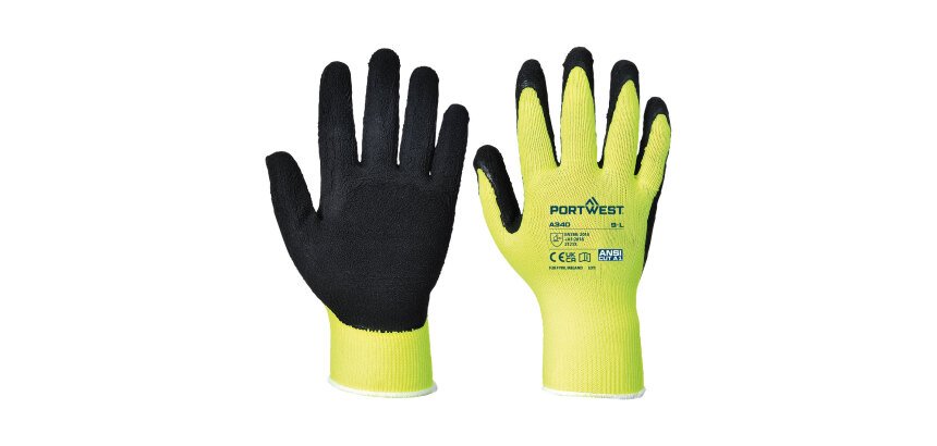 Portwest A340 Handschuh Grip HiVis - Latex - Das Paar
