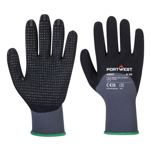 Portwest A353 Guante DermiFlex Ultra Plus Gris/Noir - Talla XXL