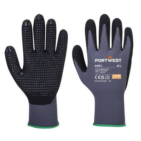 Portwest A351 Guante DermiFlex Plus Gris/Noir - Talla XXL