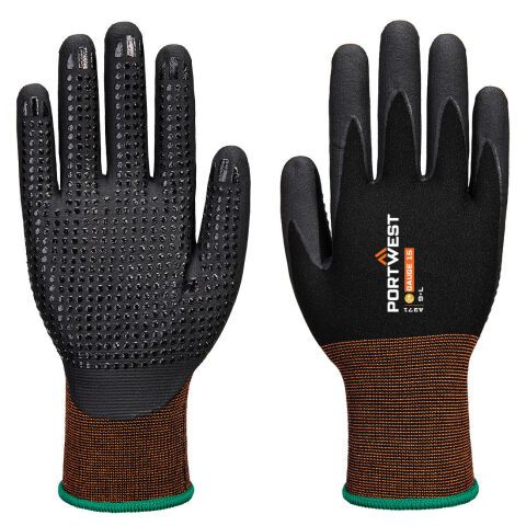Portwest A371 Guante de microespuma de nitrilo con puntos GP Grip 15 Noir - Talla XXXL