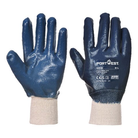 Portwest A300 Nitrilo puño elástico Marine - Talla L