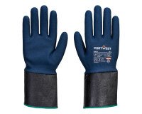 Portwest A304 Gant Grip C13 nitrile mousse avec manchette prolongée Gris/Bleu - Taille L