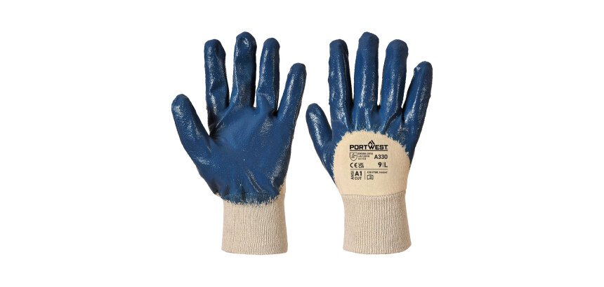Portwest A330 Guanti in Nitrile con polso in maglia