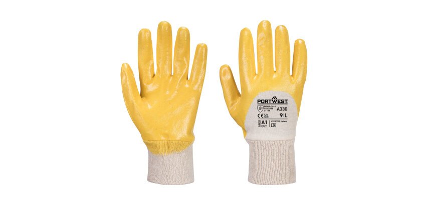 Portwest A330 Gant nitrile dos aéré poignet tricot - La paire
