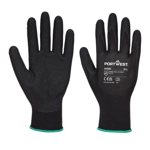 Portwest A335 Guante Dermi-Grip NPR15, nitrilo arenoso Noir - Talla XL