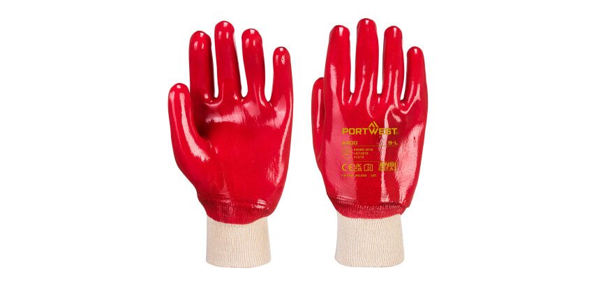 Portwest A400 Guanti PVC con polsino a maglia elasticizzato