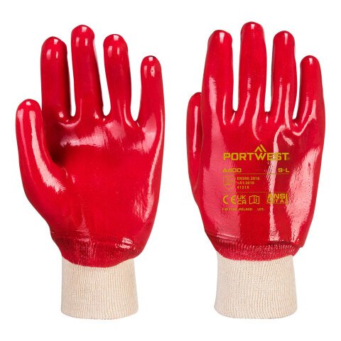 Portwest A400 PVC puño elástico Rouge - Talla XL