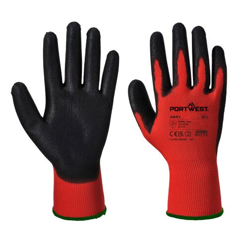 Portwest A641 Guante PU - Rojo Rouge/noir - Talla M