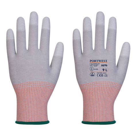 Portwest A696 Gant LR13 ESD enduit PU au bout des doigts - Paquet de 12