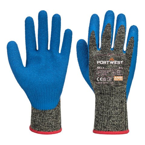 Portwest A611 Guante látex anti-corte Aramid HR Noir/Bleu - Talla XXXL