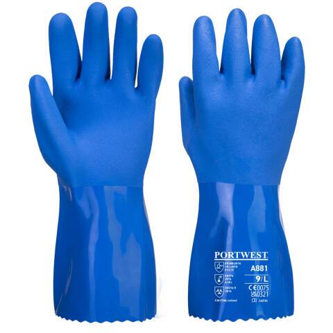 Portwest A881 Guante químico de PVC Marine Ultra Bleu - Talla M