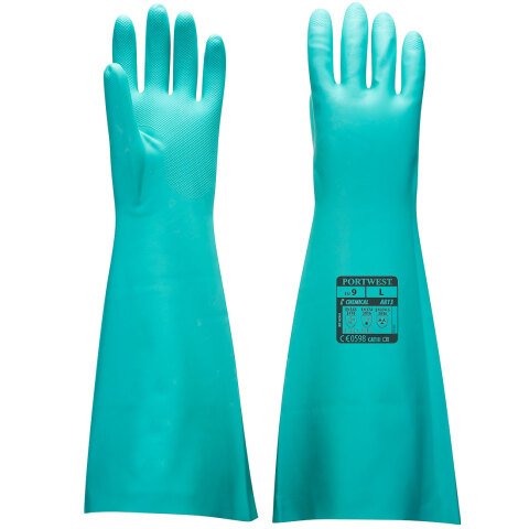 Portwest A813 Guante largo de Nitrilo Vert - Talla XXL