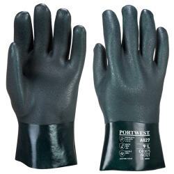 Portwest A827 PVC 27cm double-dip Glove Green - Size XL - Pair