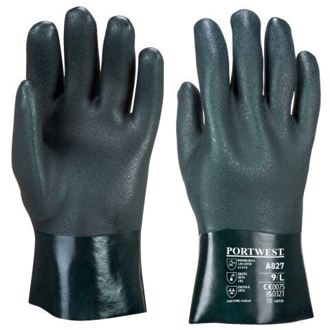 Portwest A827 Guante de PVC de doble inmersión, 27cm Vert - Talla XL