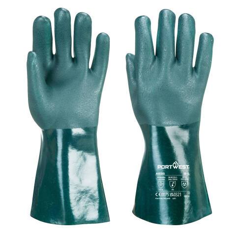 Portwest A835 Guante de PVC de doble inmersión, 35cm Vert - Talla XXL