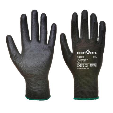 Portwest AB129 Guante con palma de PU (Pack 288 pares) Noir - Talla XXL