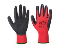 Portwest AB174 Grip 13 Latex Crinkle Essential – Pack of 12 Red/Black - Size S