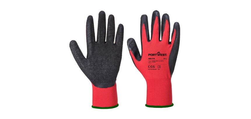 Portwest AB174 Grip 13 latex volledig gecoate handschoen (Pk12)