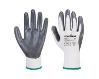 Portwest AB310 Pack de 12 gants Grip 13 Nitrile Essential Blanc/Gris - Taille S
