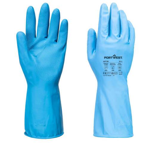 Portwest AP76 Guante ligero de látex FD Chemical B (pack12) Bleu - Talla XL