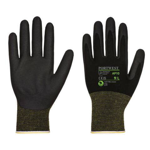 Portwest AP10 Guante NPR15 de bambú con nitrilo esponjoso - Pack de 12 Noir - Talla XXL