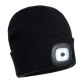 Portwest B028 Bonnet Beanie double LED rechargeable Noir