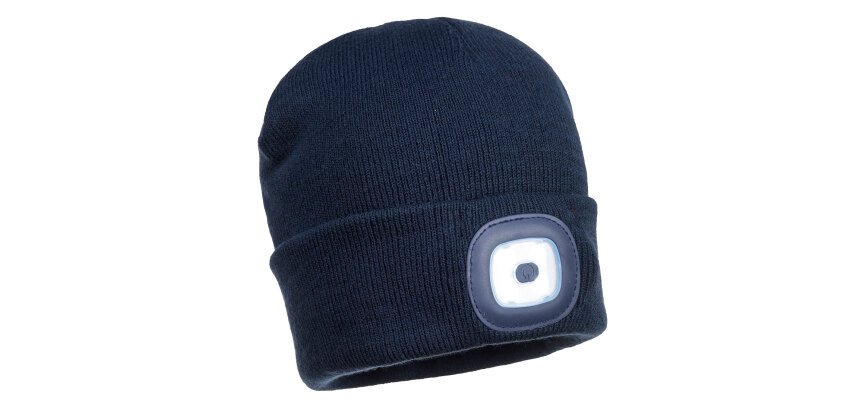 Portwest Bonnet avec Lampe frontale LED rechargeable USB
