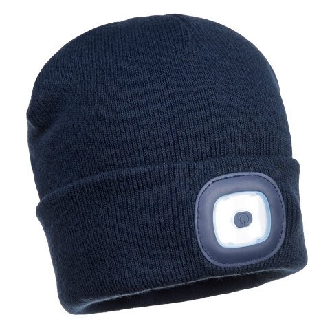 Portwest B029 Gorro Beanie con LED recargable por USB Marine