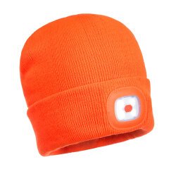 Portwest B029 Gorro Beanie con LED recargable por USB