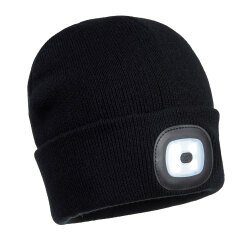 Portwest B029 Gorro Beanie con LED recargable por USB