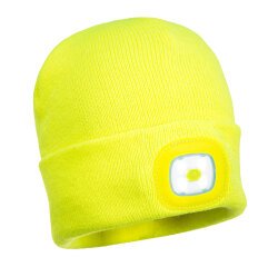 Portwest B029 Gorro Beanie con LED recargable por USB