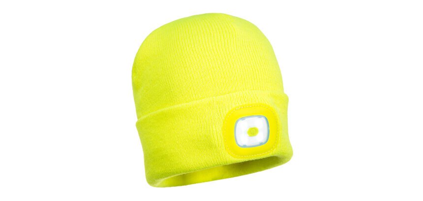 Portwest B029 Gorro Beanie con LED recargable por USB