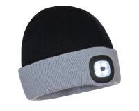 Portwest B034 Two Tone LED Rechargeable Beanie Noir/Gris
