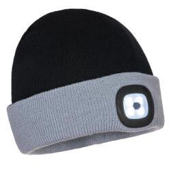 Portwest B034 Two Tone LED Rechargeable Beanie Noir/Gris