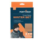 Portwest B035 Set d'accessoires d'hiver (3pcs) Noir