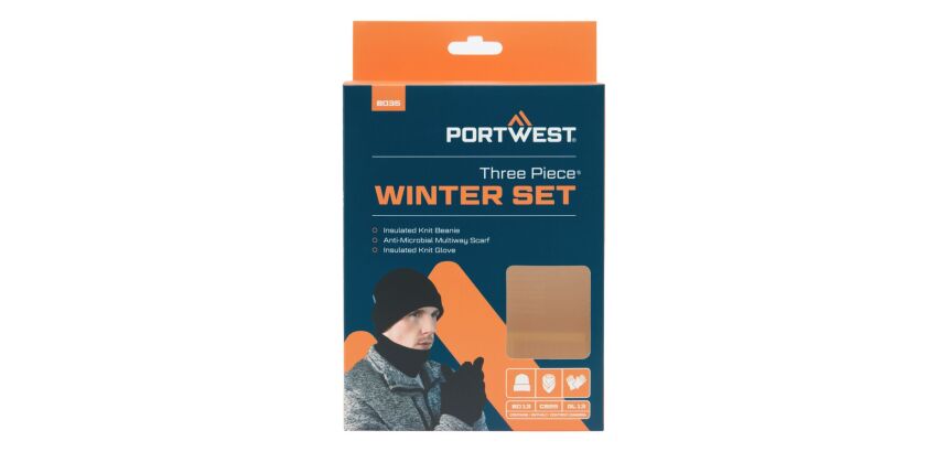 Portwest B035 Set d'accessoires d'hiver (3pcs) Noir
