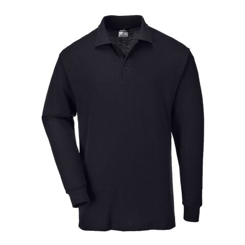 Portwest B212 Polo de manga larga Genoa Noir - Talla XXXL