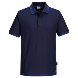 Portwest B218 Polo bicolor Essential Marine/Royal - Talla S