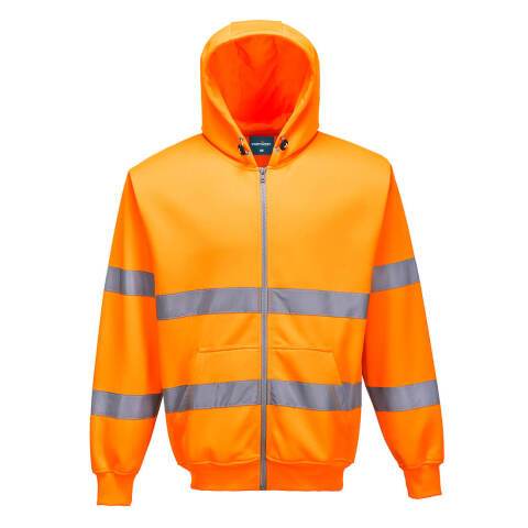 Portwest B305 Sudadera de alta visibilidad con capucha y cremallera Orange - Talla XXXL